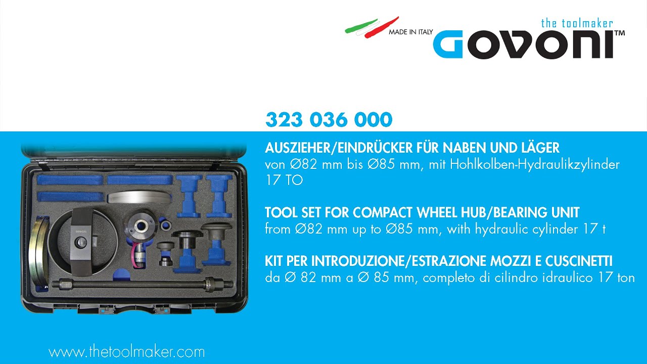 323036000 - TOOL SET FOR COMPACT WHEEL HUB/BEARING UNIT (D.82 - 85)