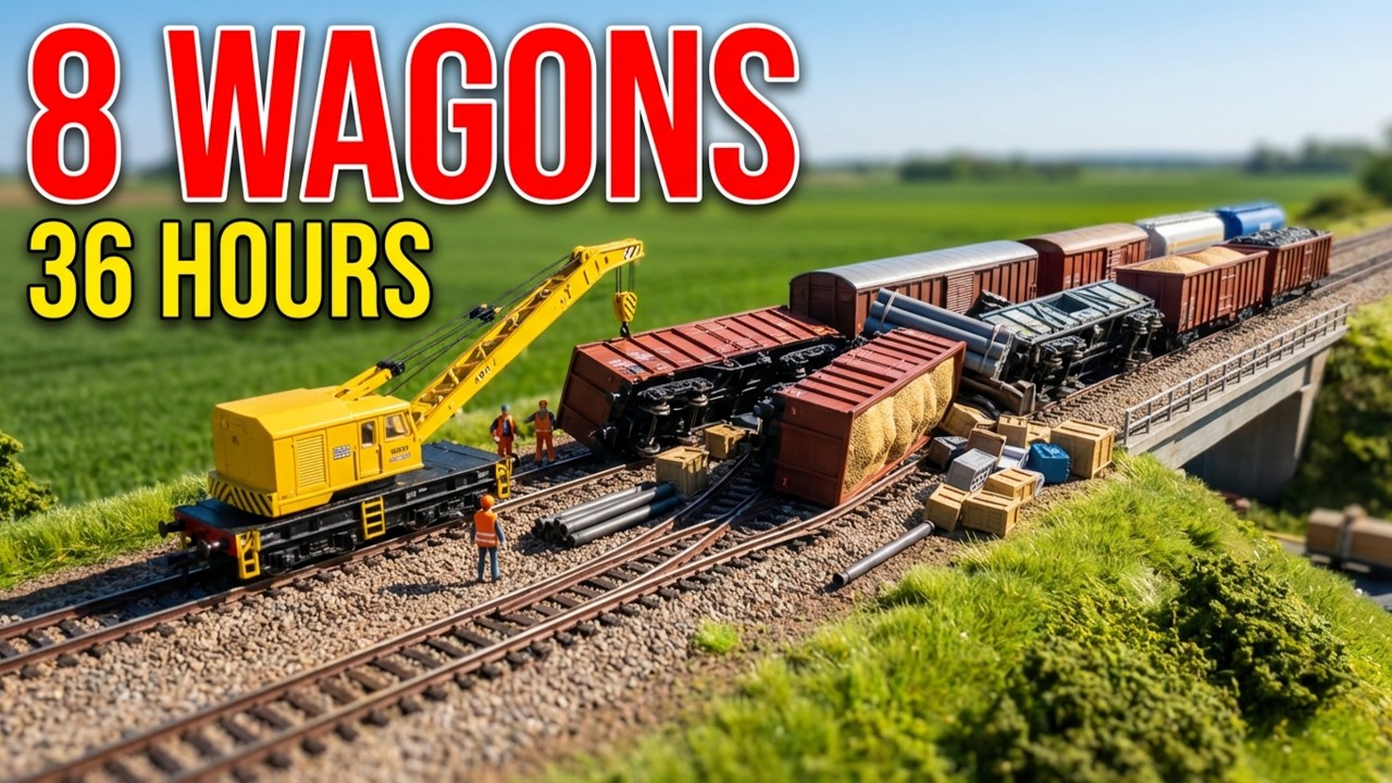8 Derailed Wagons in 36 Hours! Emergency Railway Recovery with Giant Rail Cranes | Miniature Diorama