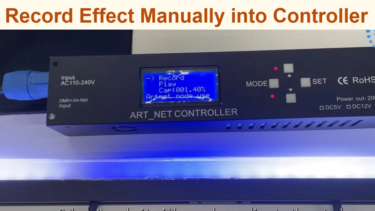 Recording lighting effect manually into Artnet LED controller with Madshow pixel mapping software