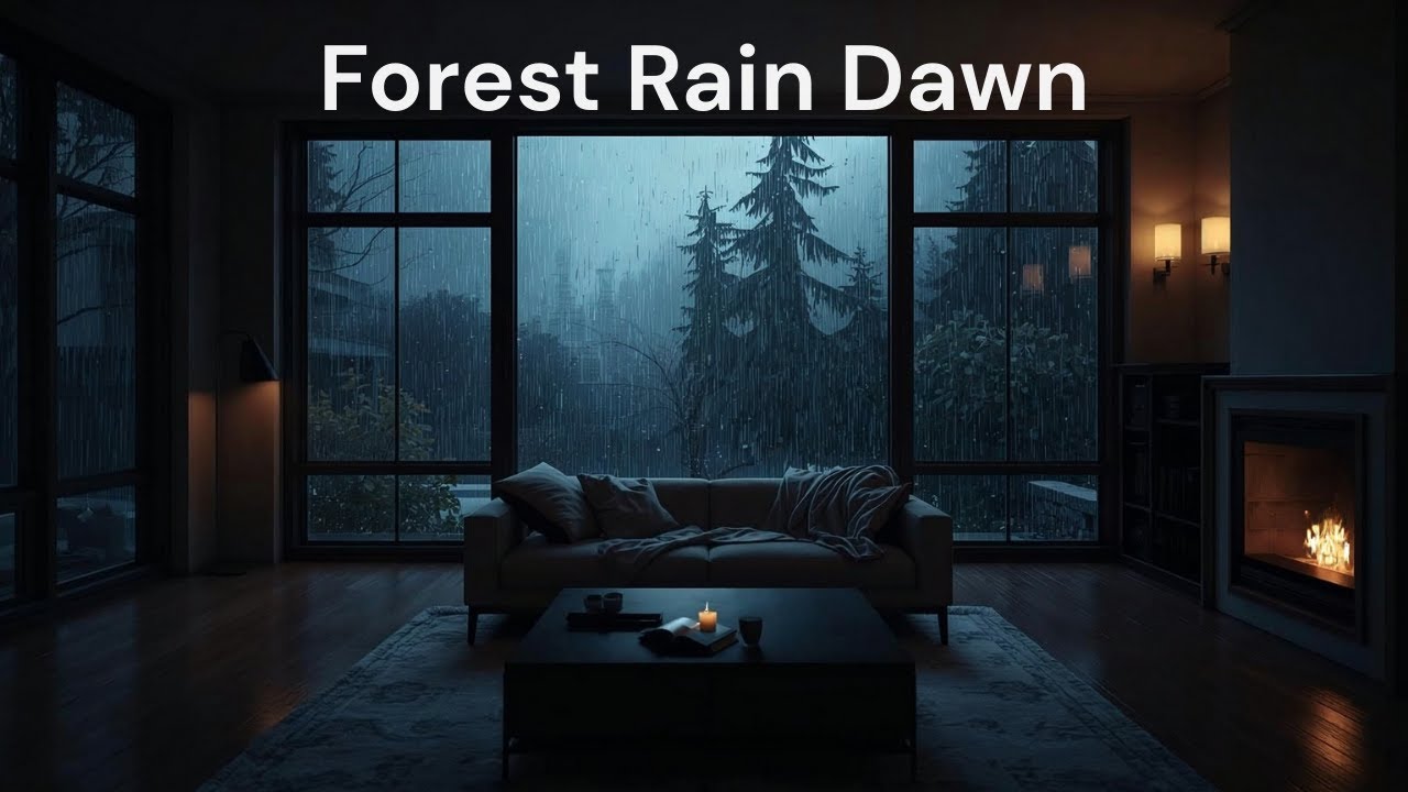 Forest Rain at Dawn | Soft Morning Rain | 2 Hours