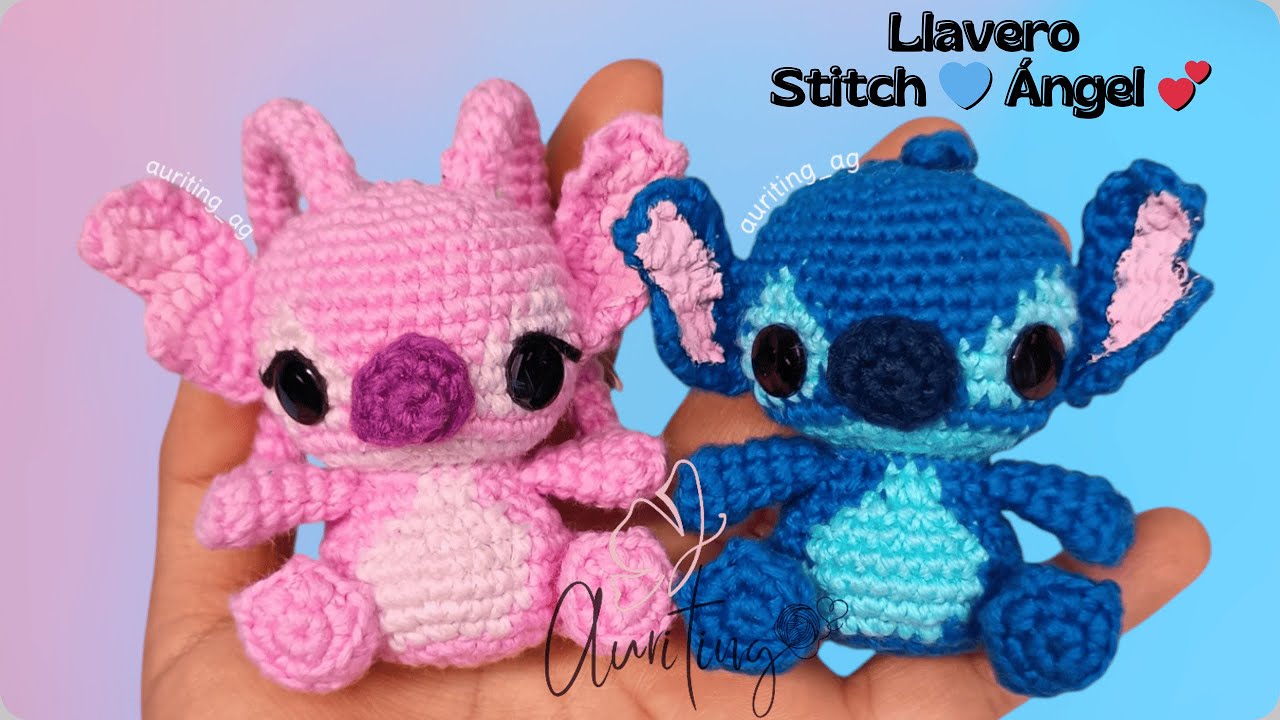 Llavero Stitch 💙 y Ángel 🩷- Crochet | Tutorial 3