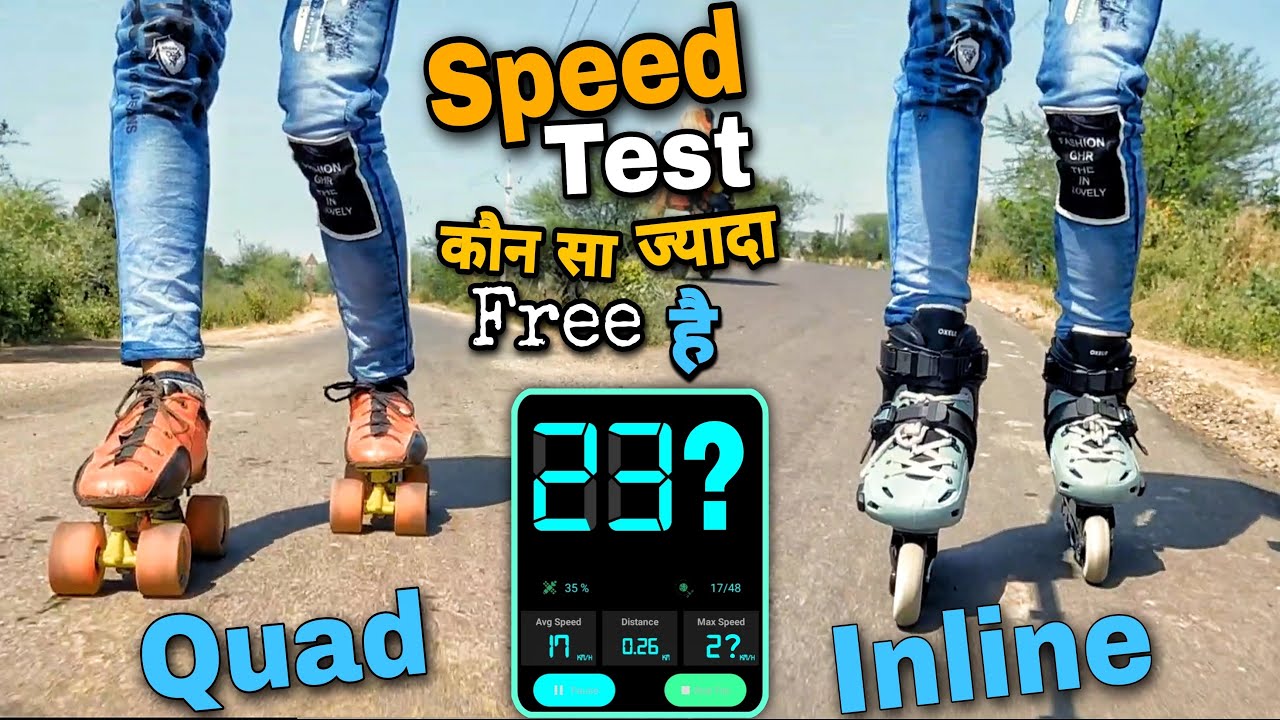 Inline Skate vs Roller Skate Speed Test// kaun sa jyada free hai ?
