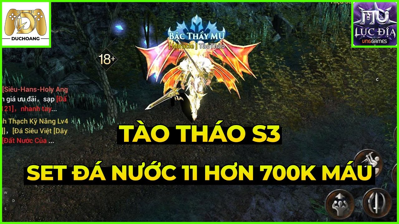 MU LỤC ĐỊA VNG: NGÀY 112 S3 TK TÀO THÁO - DARK KNIGHT SET ĐÁ NƯỚC 11 HƠN 700K MÁU PVP TRÂU BÒ