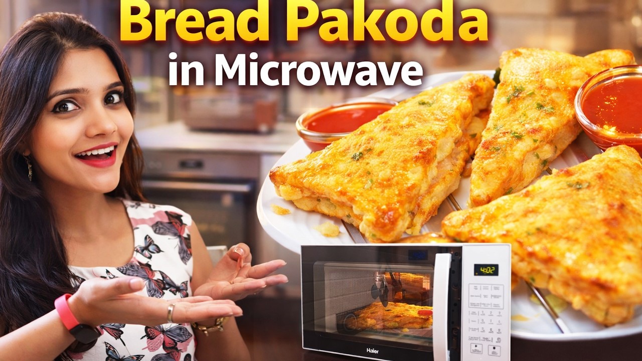 Bread Pakoda in Microwave | Microwave Bread Toast | Microwave Recipes | Oil Free Bread Pakora | Oven