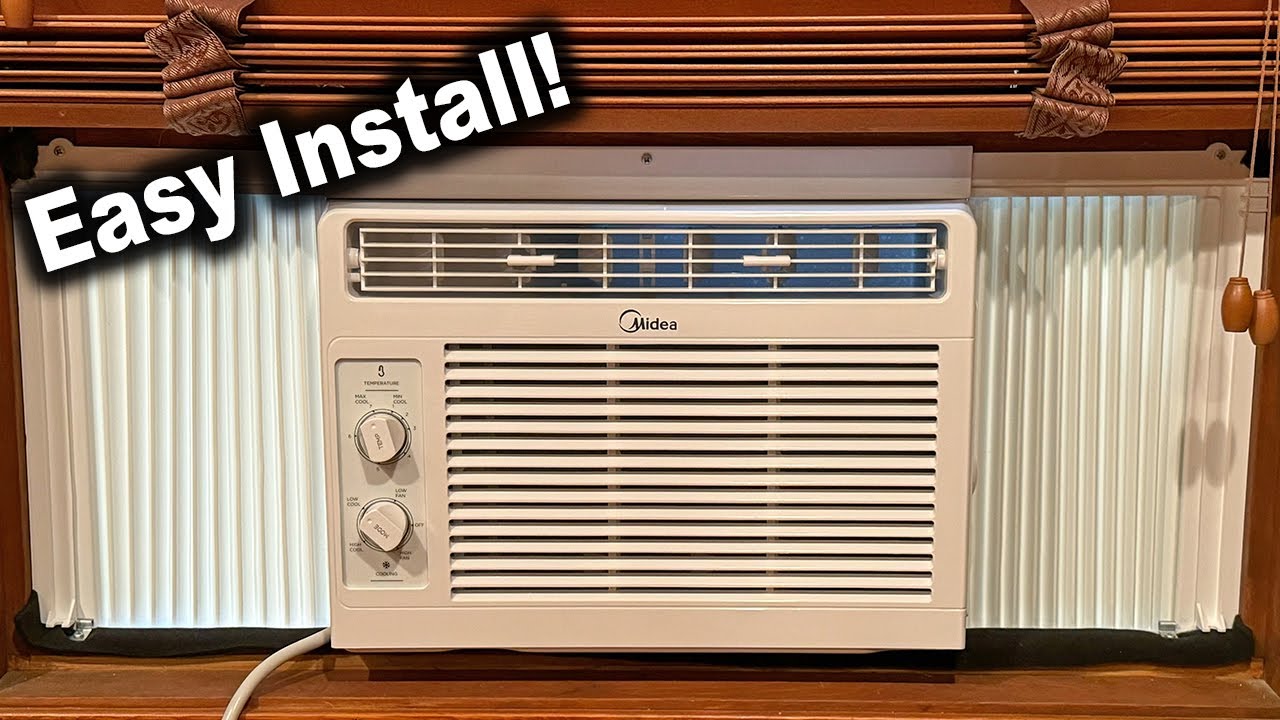 Как установить оконный кондиционер Midea 5000 BTU | Модель MAW05M1WWT Установка кондиционера в ре...