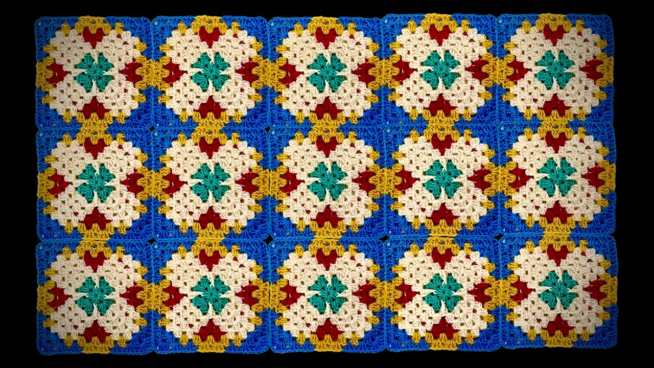 Grannymuster Kleeblatt & Herzen  in  8  Runden #h&auml;keln #petraperle #grannysquare #granny#crochet#diy