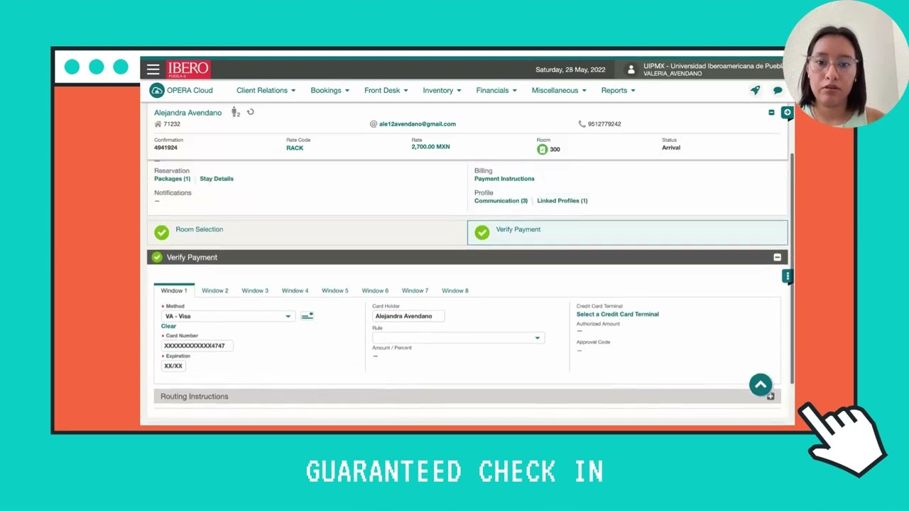 How to make a guaranteed check in, in Opera Cloud