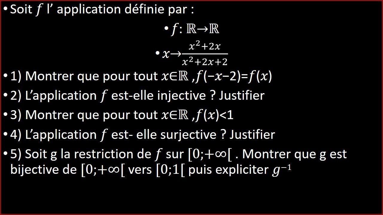 (1ES/MATHS) Exo synthèse applications: injection, surjection, bijection, bijection réciproque