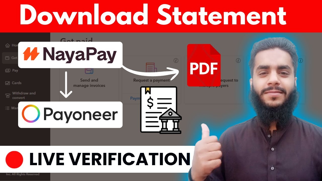 NEW INTERFACE: How to download NayaPay statement - Payoneer Address verification 2025