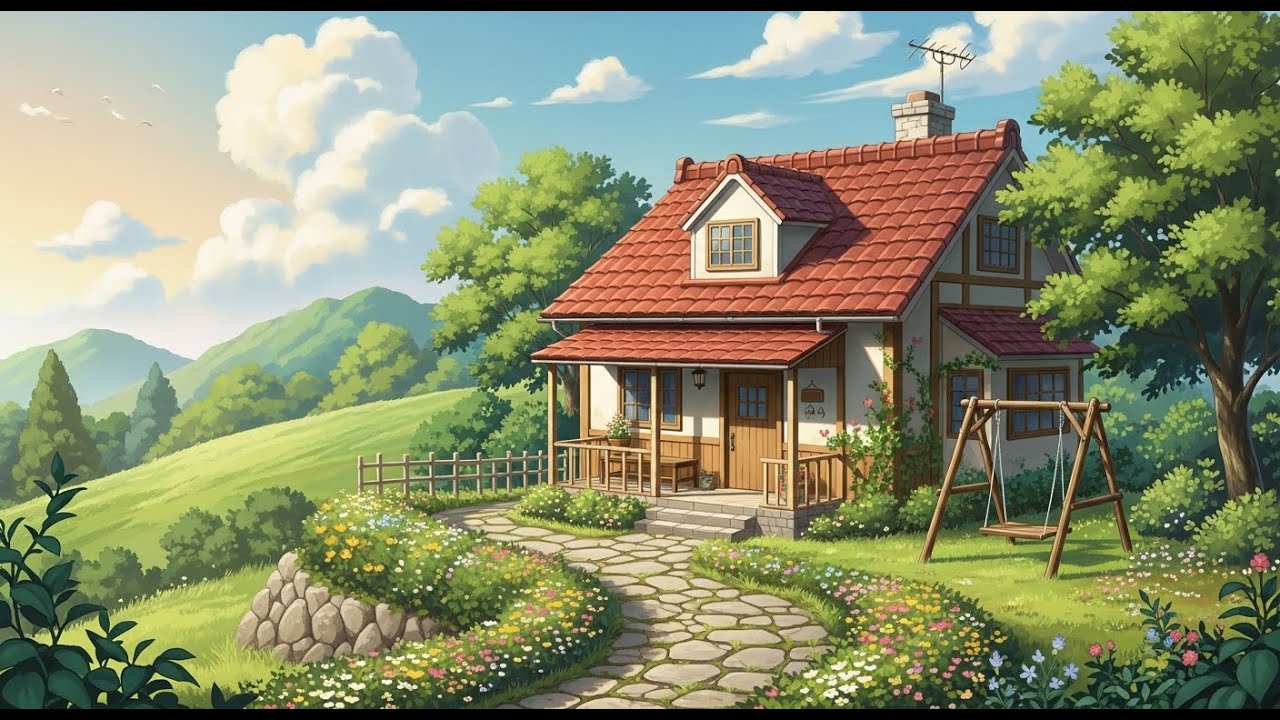 A Quiet Day Watching Clouds | Peaceful Countryside Animation