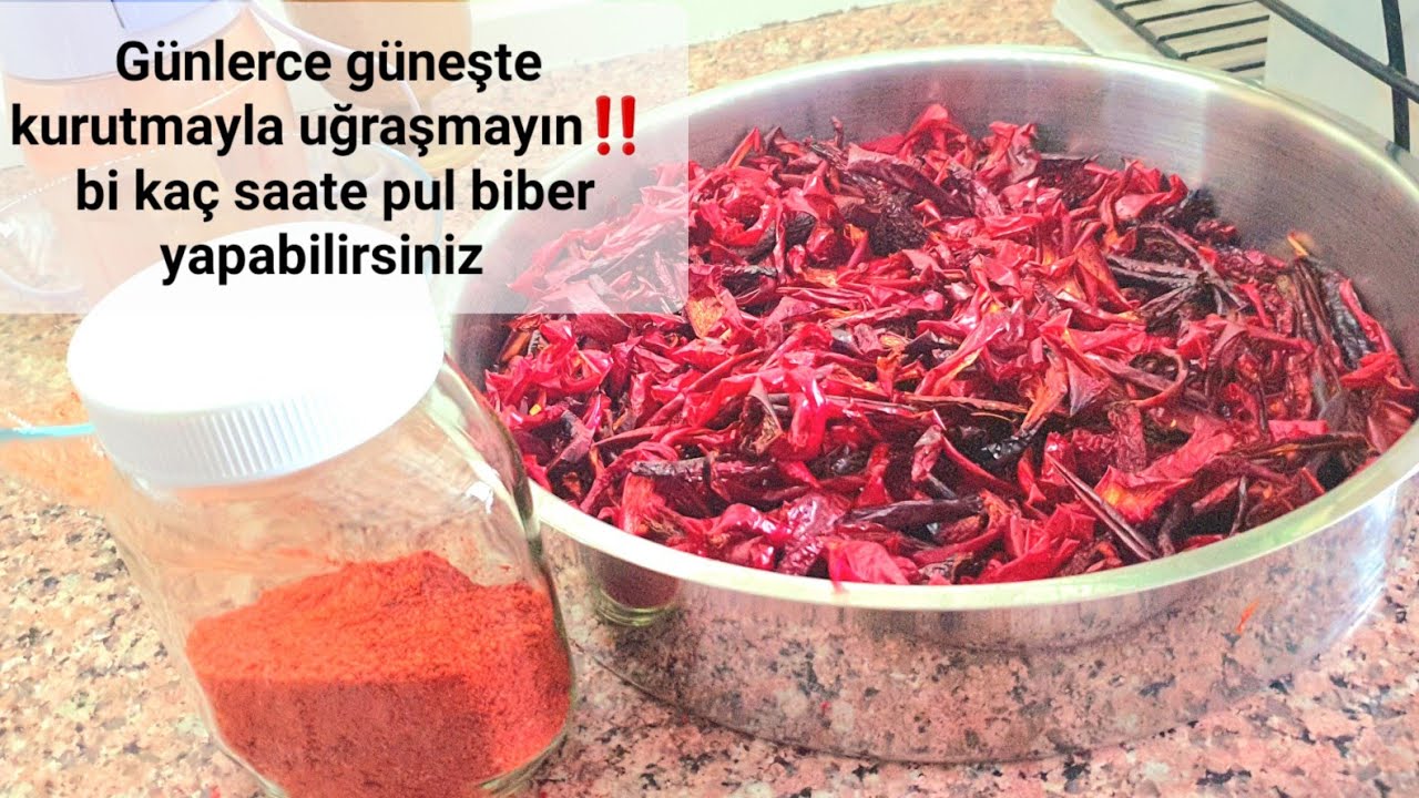 ‼️ Evde 3 saate  Pul Biber Yaptım Airfryerde Ve Fırında kurutarak #airfreyerdepulbiberyapımı