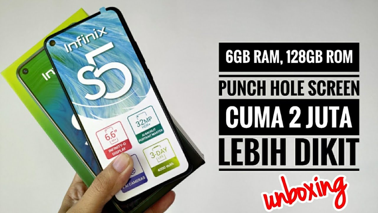 6/128 layar punch hole cuma 2jt - Infinix S5 unboxing