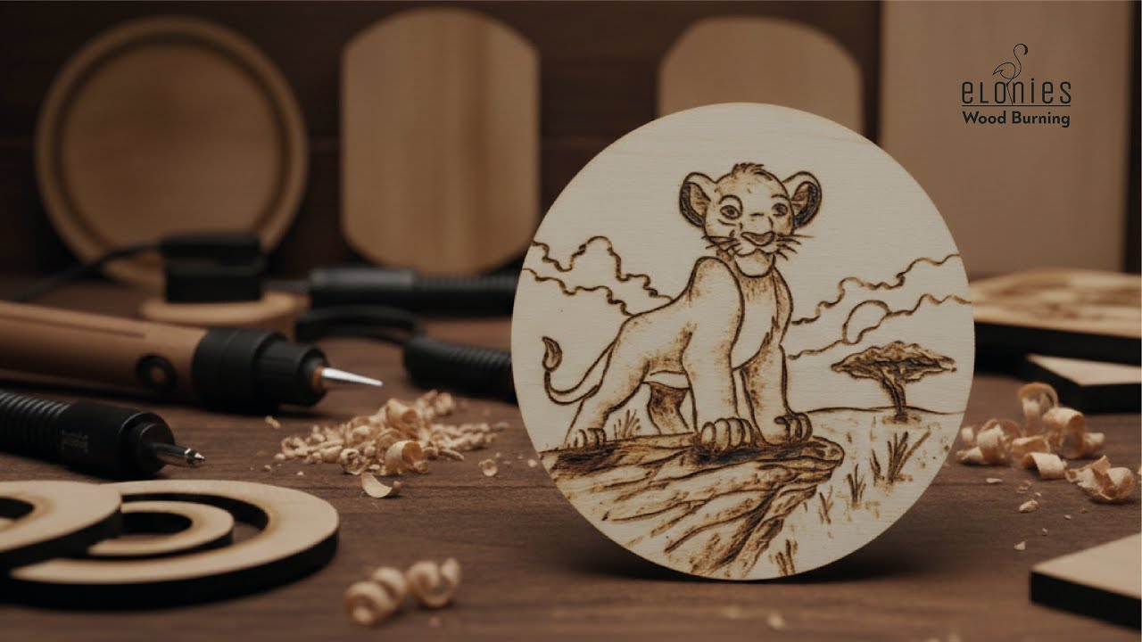 🦁🌅 Wood Burning Art | Disnep The Power of The Lion King #woodburning #lionkingart #disnep