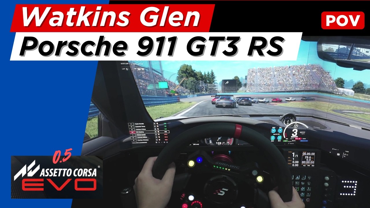 [Assetto Corsa EVO 0.5] POV Sim Racing | Watkins Glen | Porsche 911 (992) GT3 RS