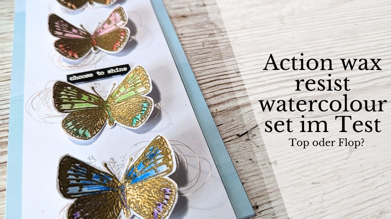 Karten basteln mit zwei neuen Tedi Stempelsets I Action wax resist watercolour set im Test