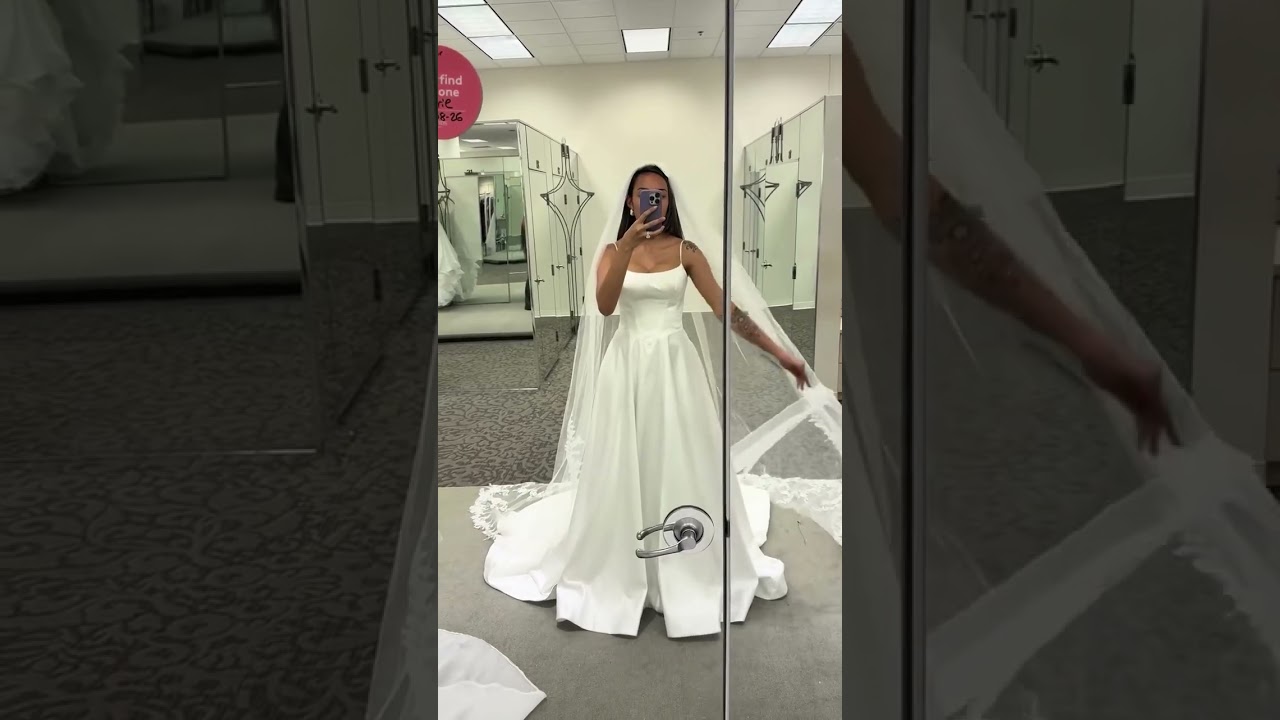 Come along with a bride to be to try on wedding dresses! 🤍