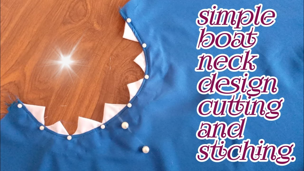 Simple boat neck design cutting and stiching by stylish Dress making.