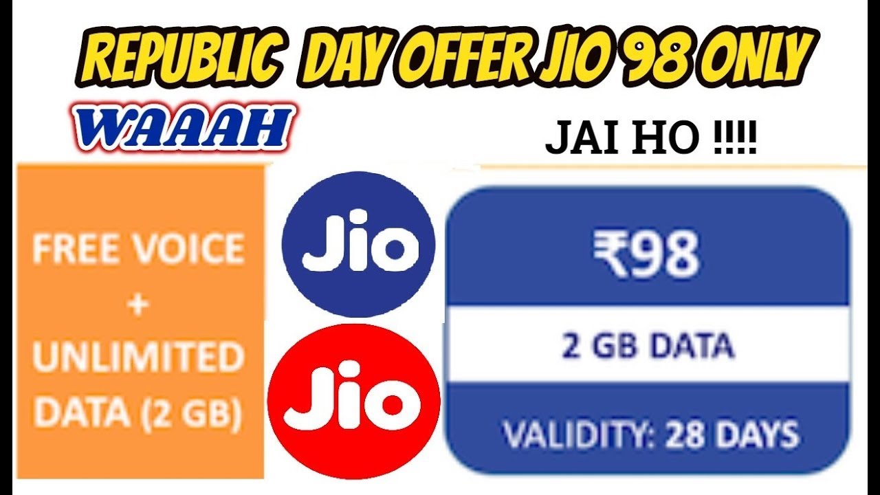 Jio Republic Day 2018 Plans | Rs.98 Plan Data | Unlimited Calls | 28 Days