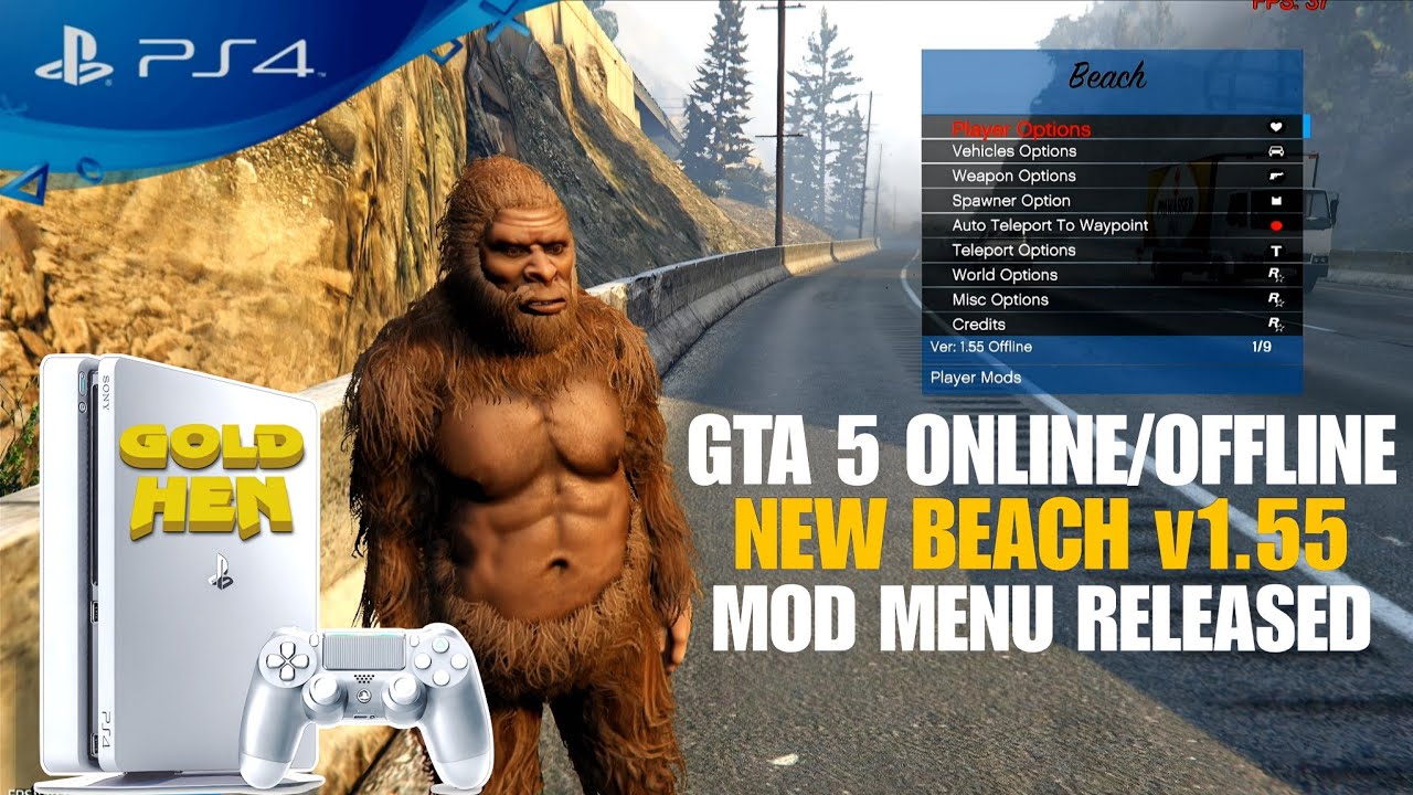 GTA 5 v1.55 New Beach Mod Menu Released On PS4 Jailbreak!