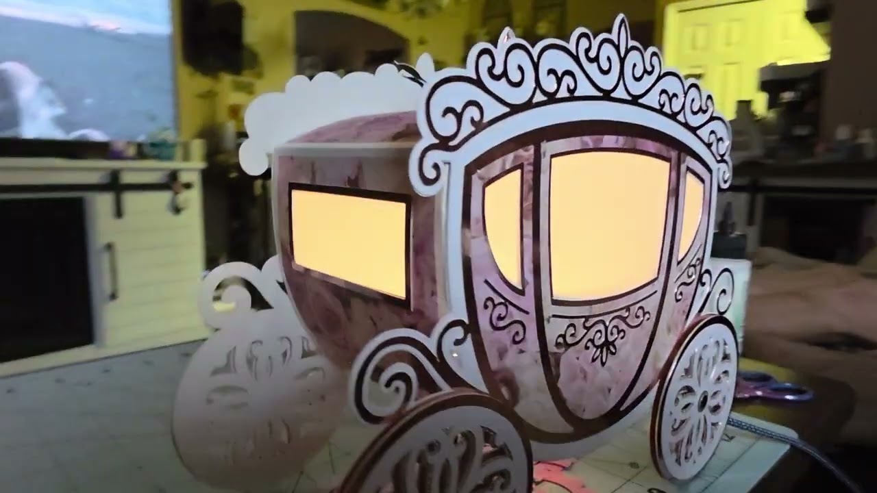 Princess Carriage. Made with cardstock on Cricut Maker 4! @3dsvg Dreaming Tree design