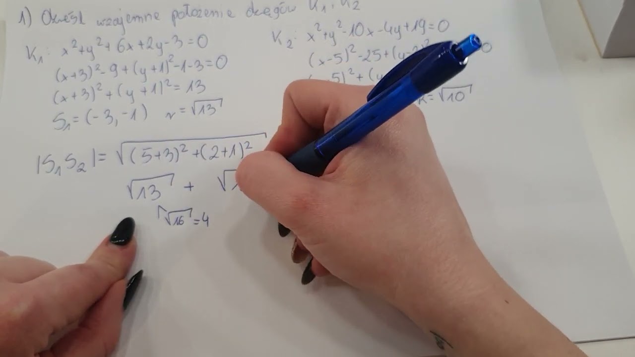 Geometria analityczna. Wzajemne położenie dwóch okręgów.