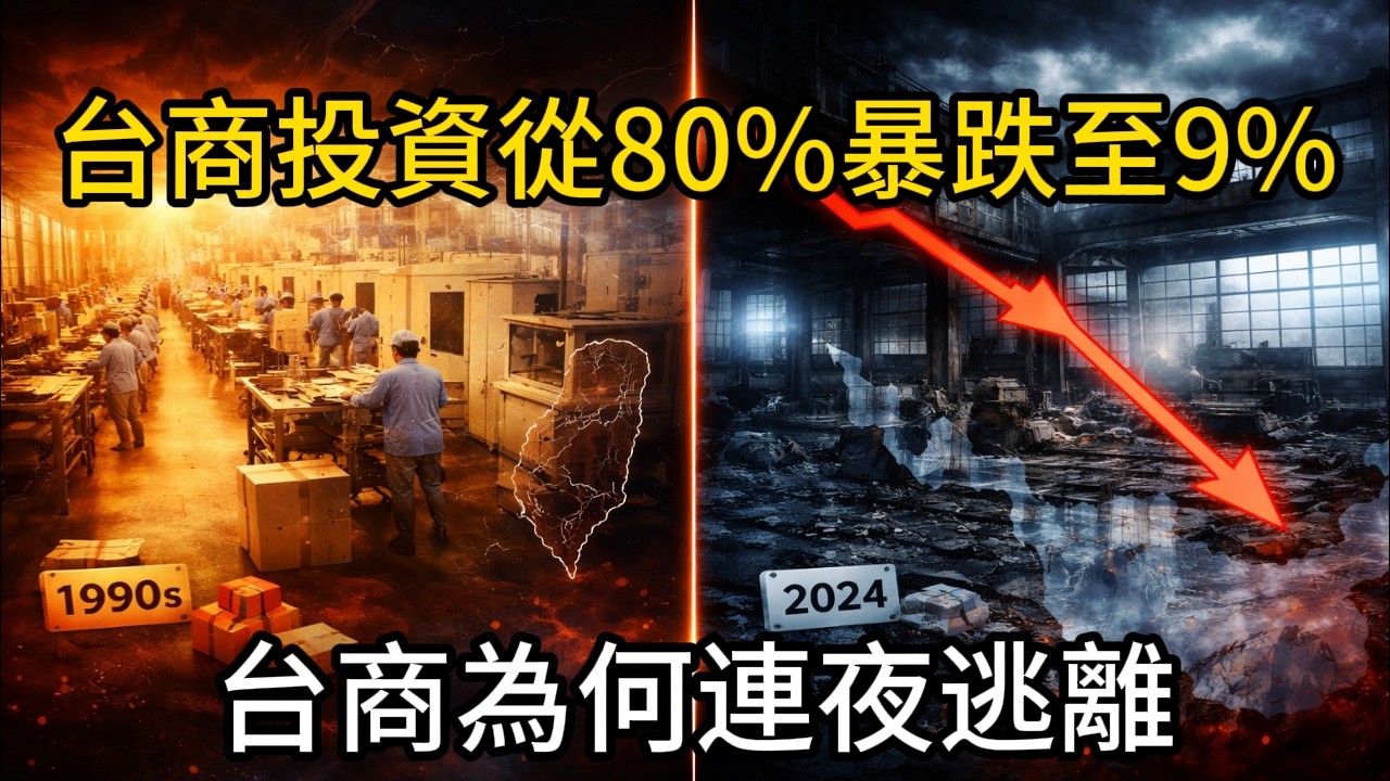 震撼！台商投資從80%暴跌至9%！30年世紀大撤退真相曝光｜郭台銘千萬員工帝國崩塌始末