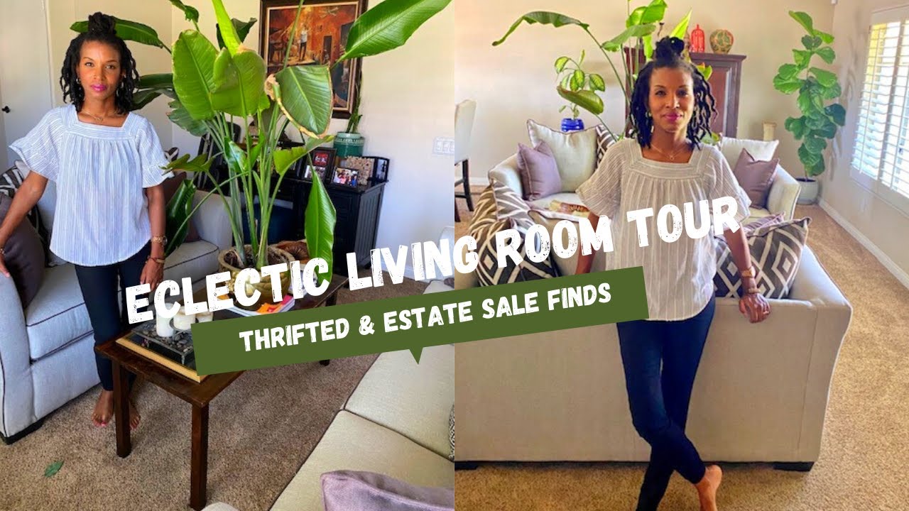 ECLECTIC LIVING ROOM TOUR | Thrifted Decor and Estate Sale Finds/Decor