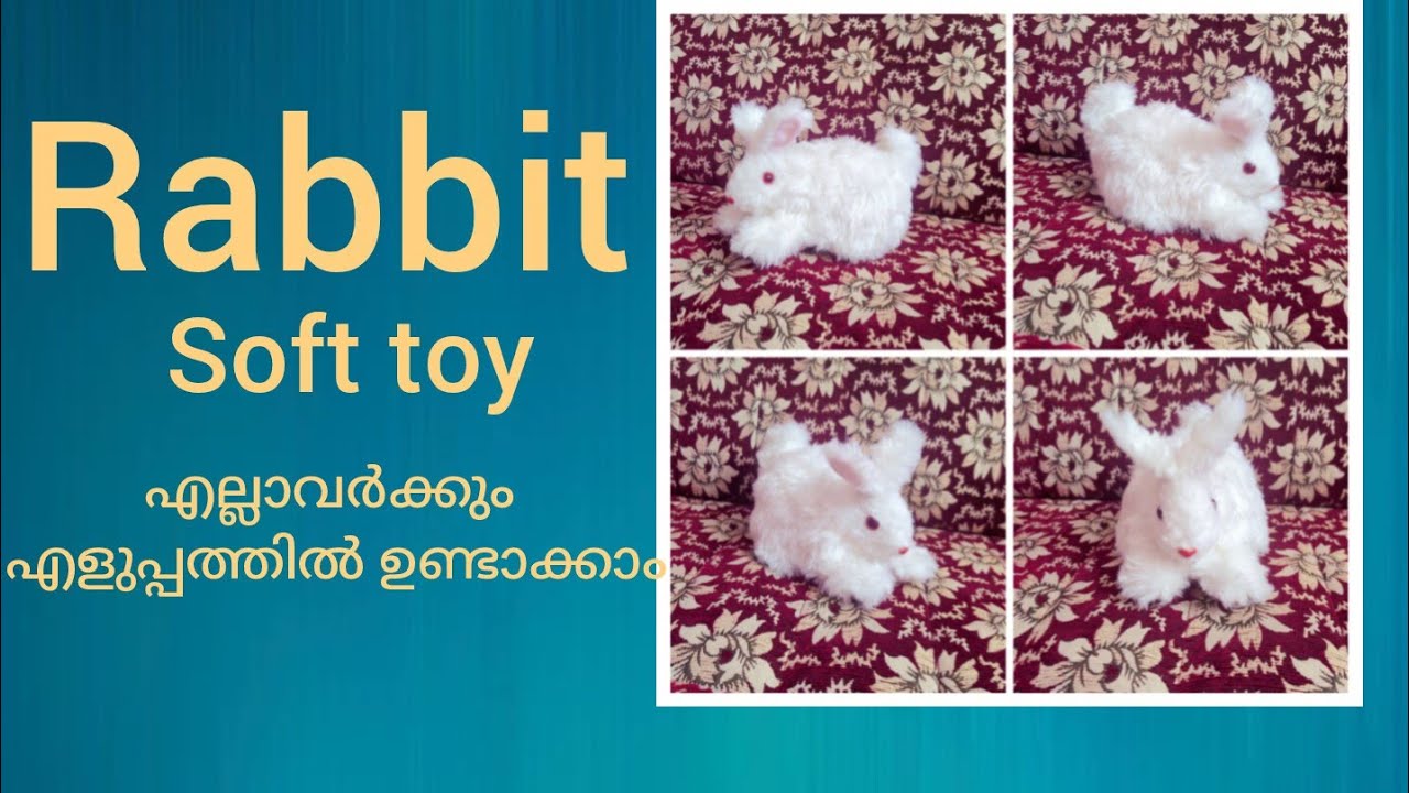 Rabbit soft toy making at Home # small rabbit ##craft#fur & felt cloth # എല്ലാവർക്കും ഇണ്ടാകാം ഇനി #