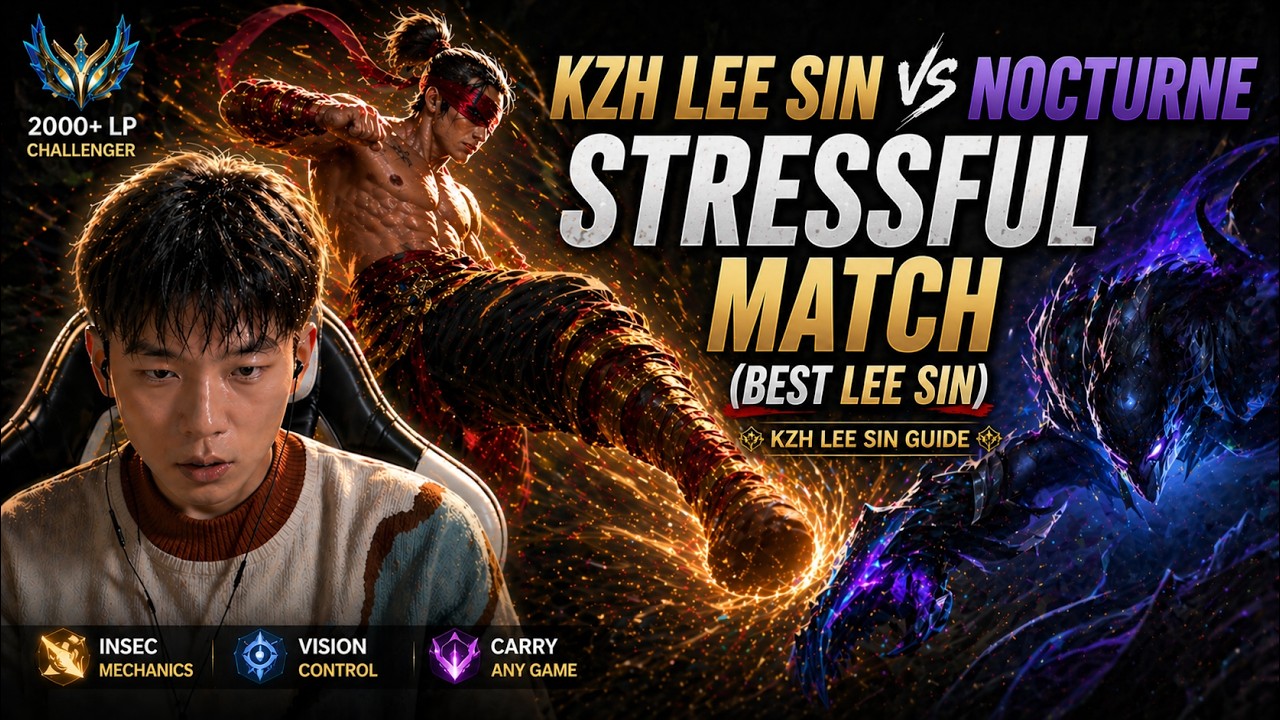🔴 KZH Lee Sin vs Nocturne - Stressful Match (Best Lee Sin) - KZH Lee Sin Guide
