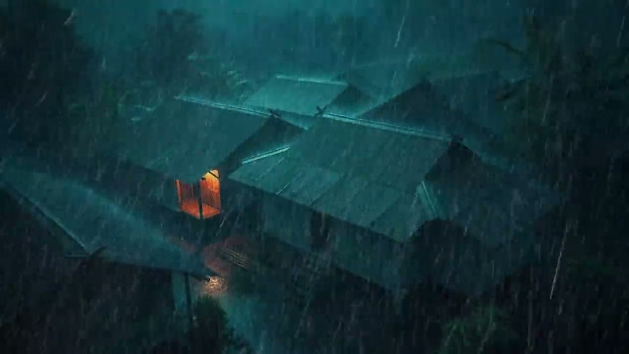No Ads Rain Sounds for Sleeping - ASMR Violent Storm Rain on Tin Roof for Insomnia Calm