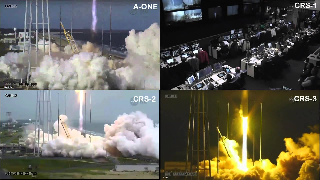 Antares rocket launch compilation