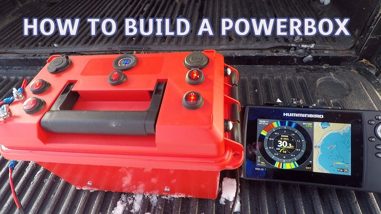 How to Build a 12v Portable Battery/Power Box for Ice fishing, Kayaking or Camping.