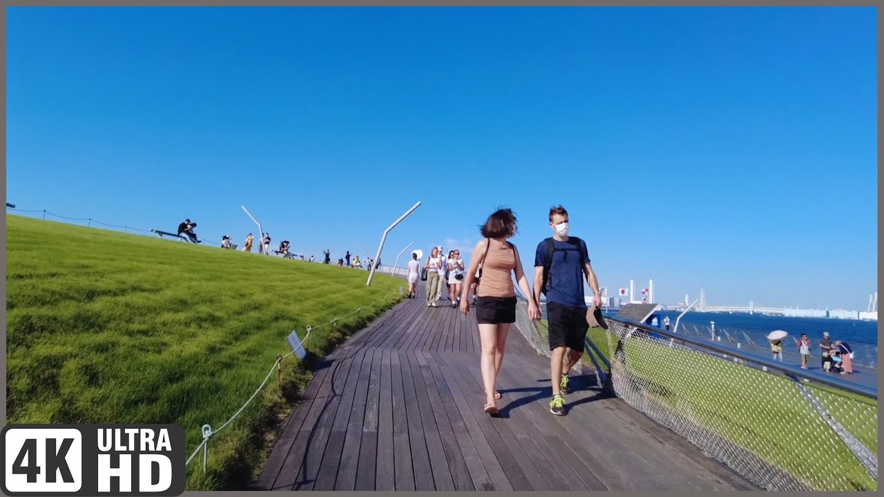4K Walking Osanbashi Pier, Yokohama, Japan