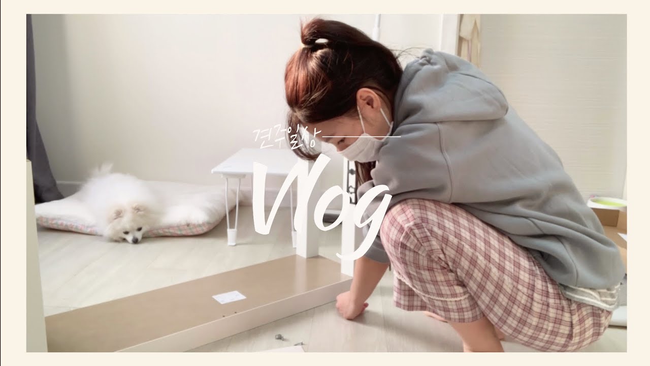 [ENG CC_Vlog] 집 구조 바꾸기 | 이케아 가구조립 | 완성실패😭 | 김치볶음밥 해먹기 | 구르미랑 집에서만 보내는 주말일상 브이로그