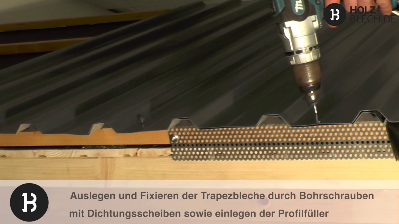 Gartenhaus-Dach mit Trapezblech decken – so geht's