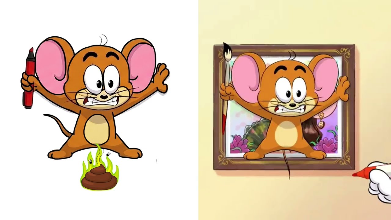 Tom and Jerry FULL EPISODE Colourful Chase Tom Jerry funny drawing Meme 🙏👍😭😁😅