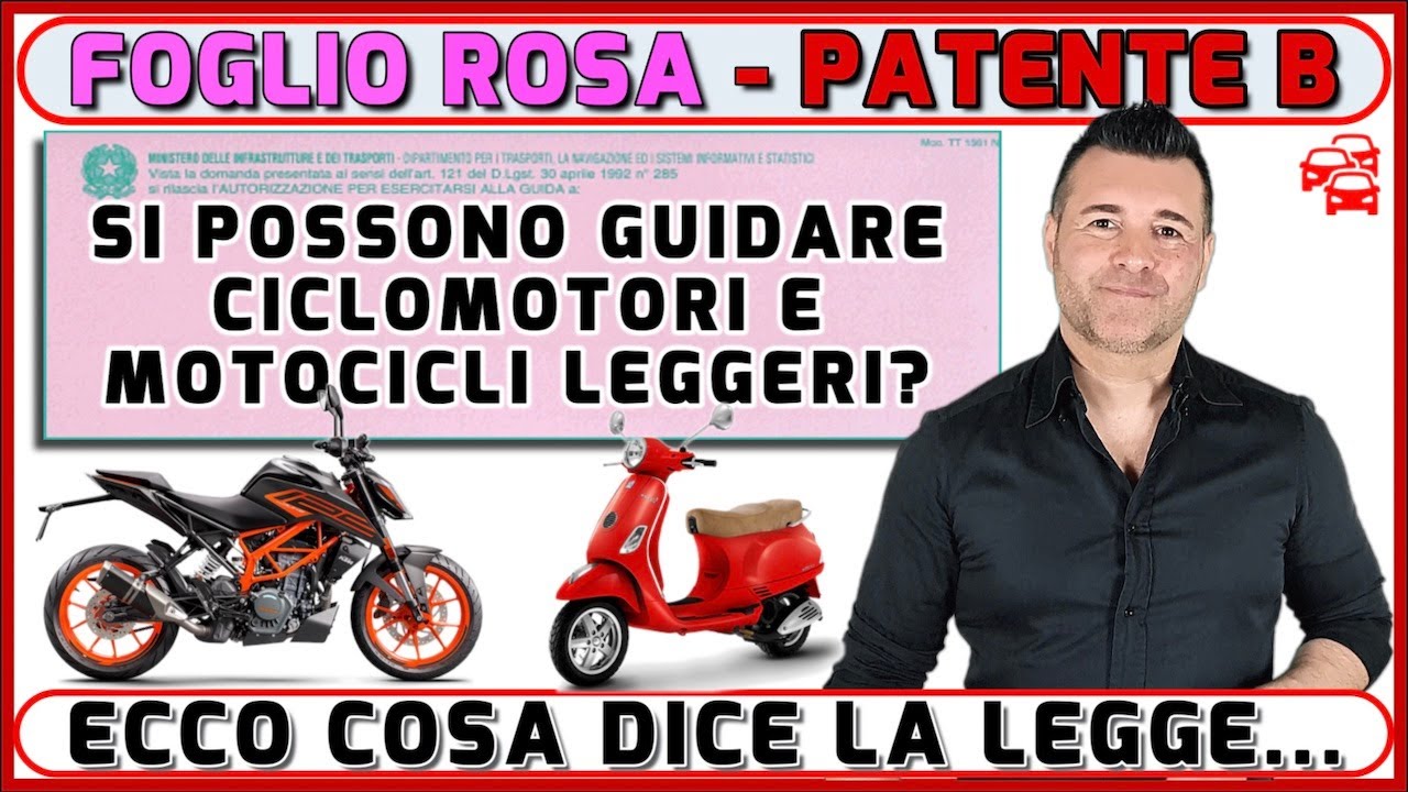 FOGLIO ROSA PATENTE B: QUALI VEICOLI SI POSSONO GUIDARE?