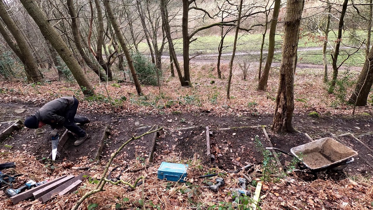 Building steps in Moss Valley Country Park, Wrexham