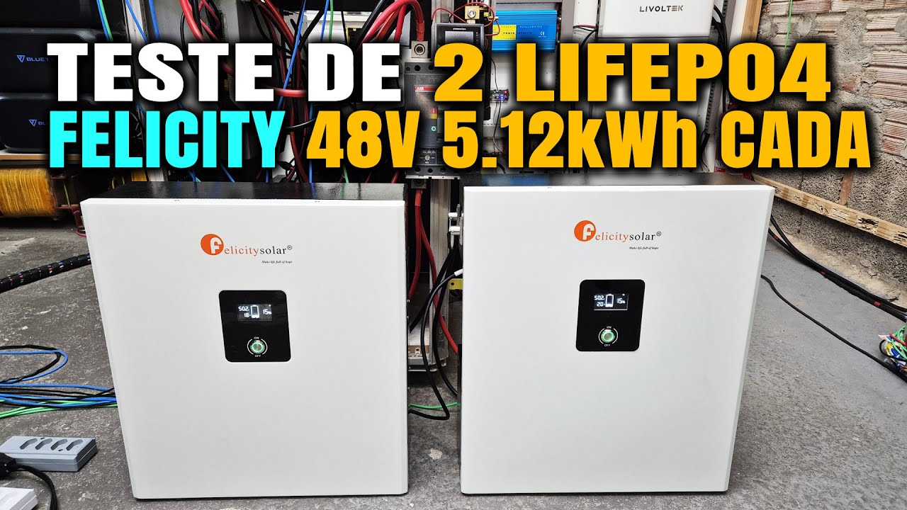 Teste REAL 2 Baterias 100Ah Cada TOTAL de 10.24kWh Felicity Solar, veja no que Deu!