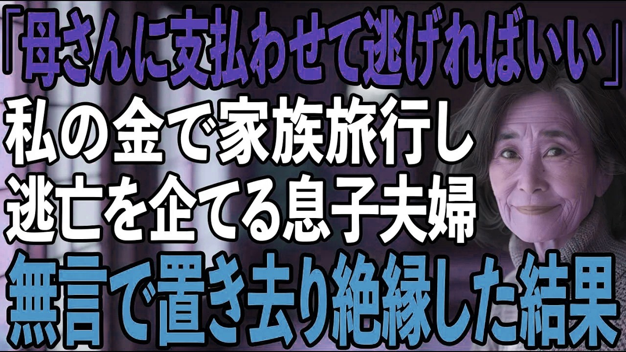 私の退職祝いの温泉旅行で贅沢三昧、会計を押し付けて逃げようとする息子夫婦→我慢の限界で先にチェックアウトし置き去りにした結果…【シニアライフ】【60代以上の方へ】