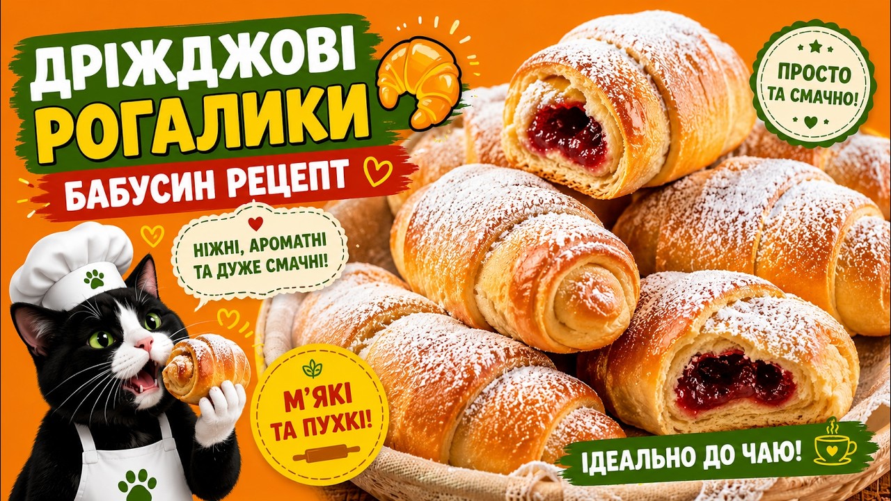 Рогалики дрожжевые! Нежнейшая и ароматная выпечка! По старому бабушкиному рецепту!