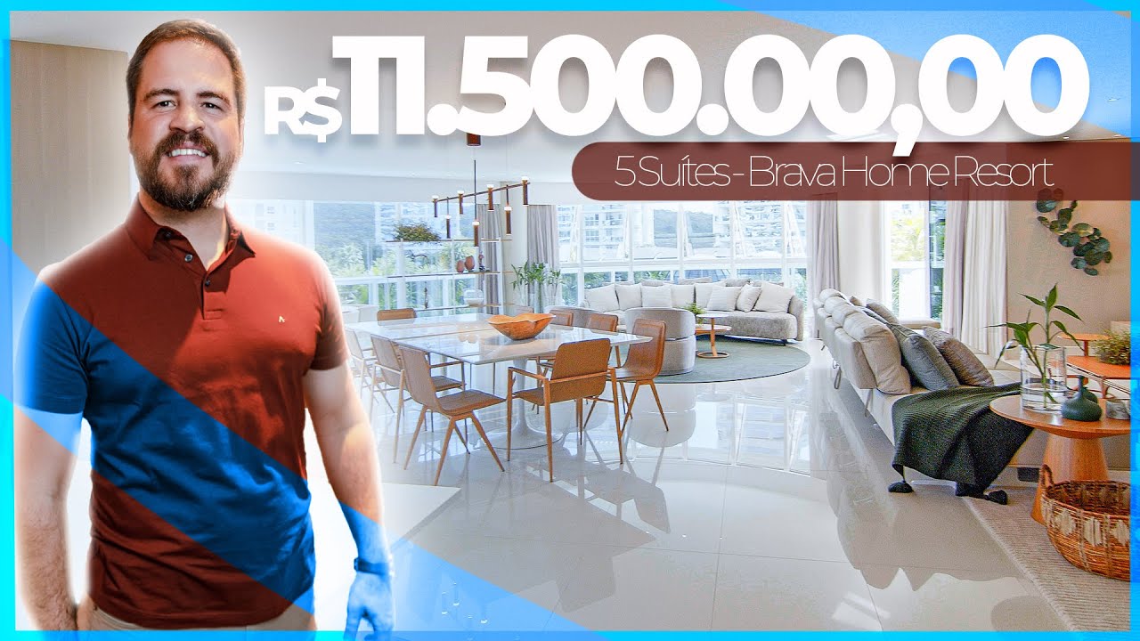 BRAVA HOME RESORT | Um por ANDAR | Mobiliado e Decorado | 05 Suítes | 05 Vagas | 350 m2 de área PVT!