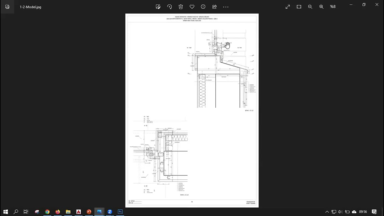 15 autocad'de 1/20 bölümsel kat planı