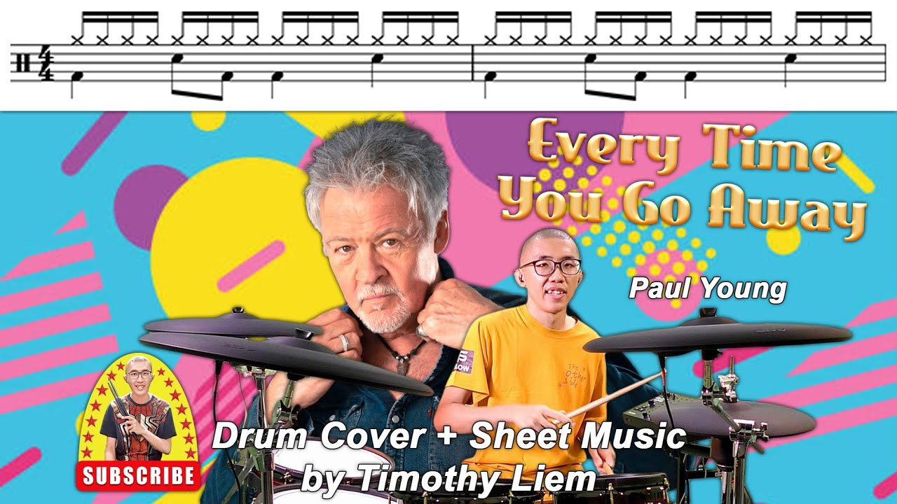 Paul Young - Every Time You Go Away (Drum Cover with Sheet Music)