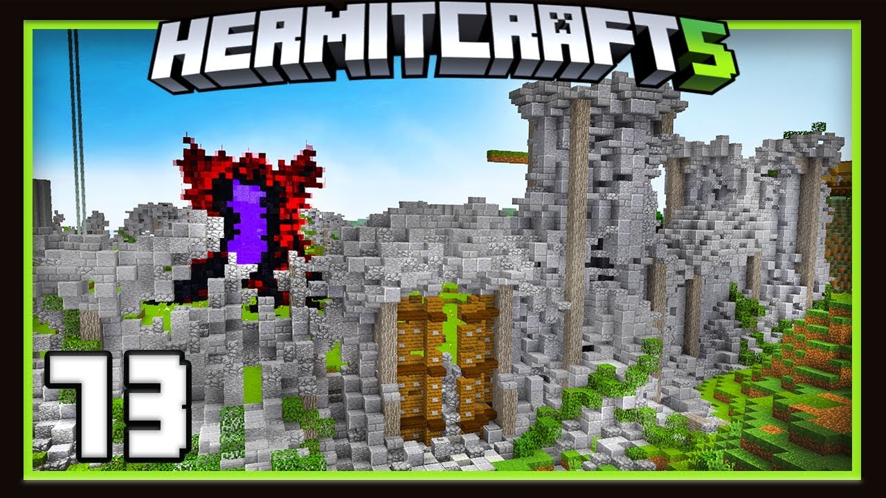 HermitCraft Season 5:  Building The Community Area Entrance! (Minecraft 1.12)