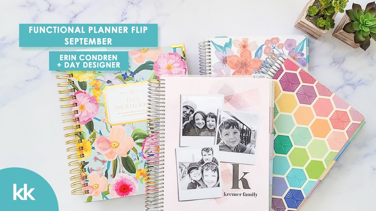Erin Condren and Day Designer Functional Spreads September | Horizontal, Daily Duo, and Family Book