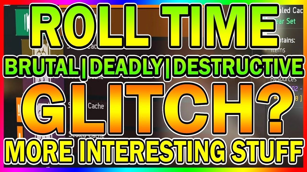 EPIC! CACHE LOOT Glitch? | The Division | TIME FOR BRUTAL/DESTRUCTIVE/DEADLY Talents |Cache Glitches