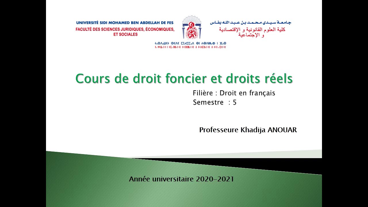 Cours de droit foncier seance 2