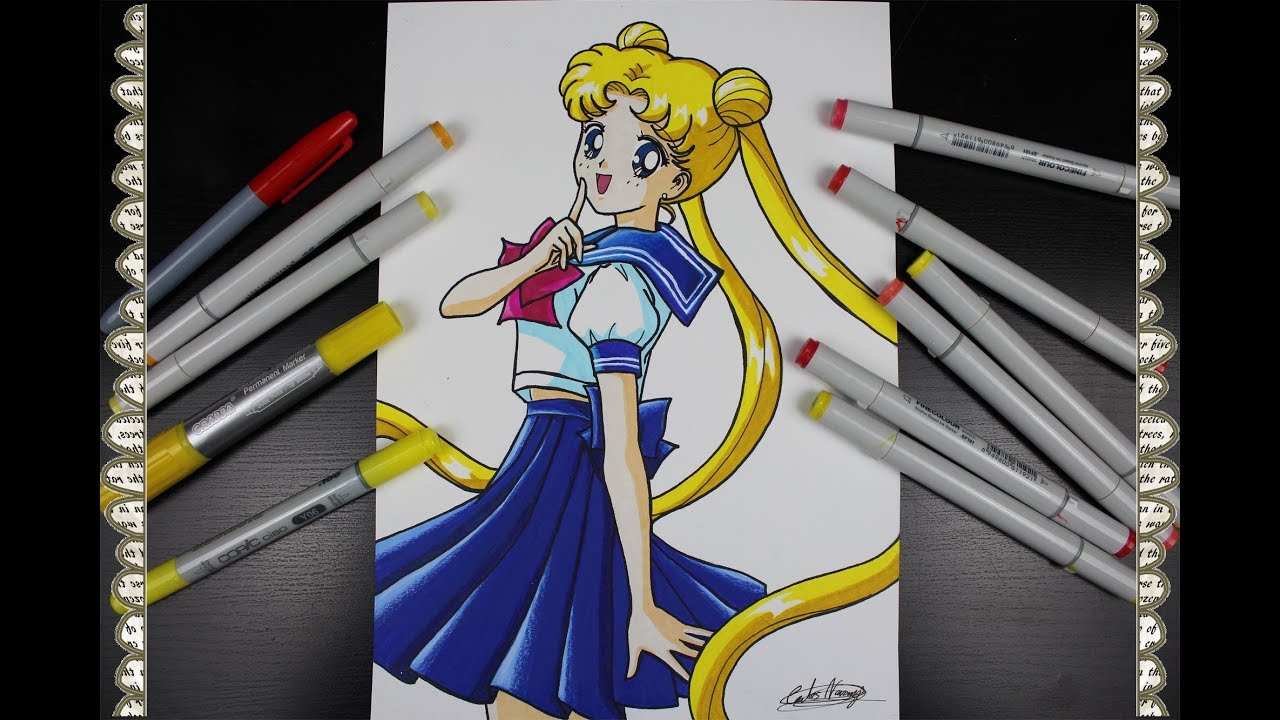 Cómo Dibujar a Usagi Tsukino How To Draw Sailor Moon R Speed Drawing セーラームーン  | CarlosNaranjoTV