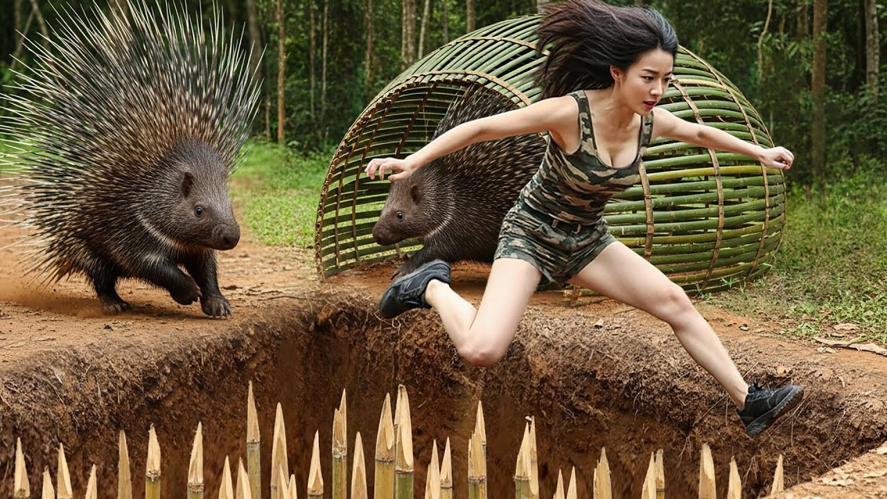 72 Hours Survival Alone: Shocking Porcupine Trap in the Dark Jungle